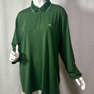 Tommy Bahama XL/TG Green Quarter Zip Fairway Polo Big & Tall NWT Long Sleeve Men